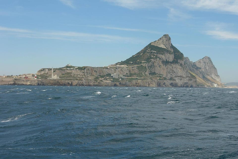 The Rock of Gibraltar seen from the sea