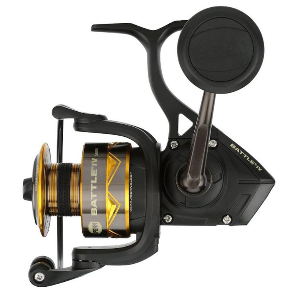 Penn Battle IV spinning reel, handle side