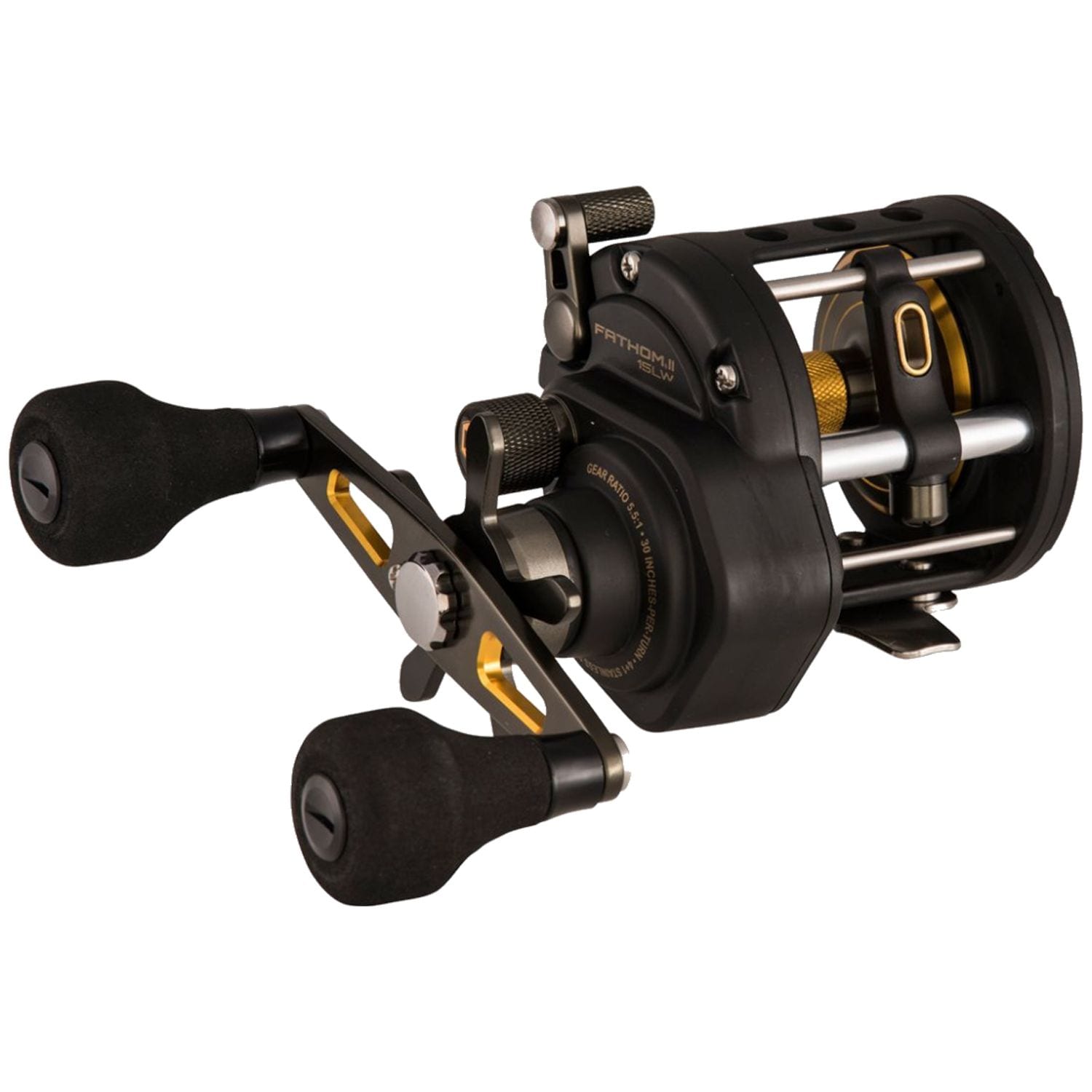 Penn Fathom II level wind reel, side view