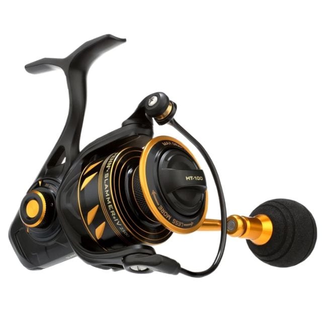 Penn Slammer IV spinning reel, handle side